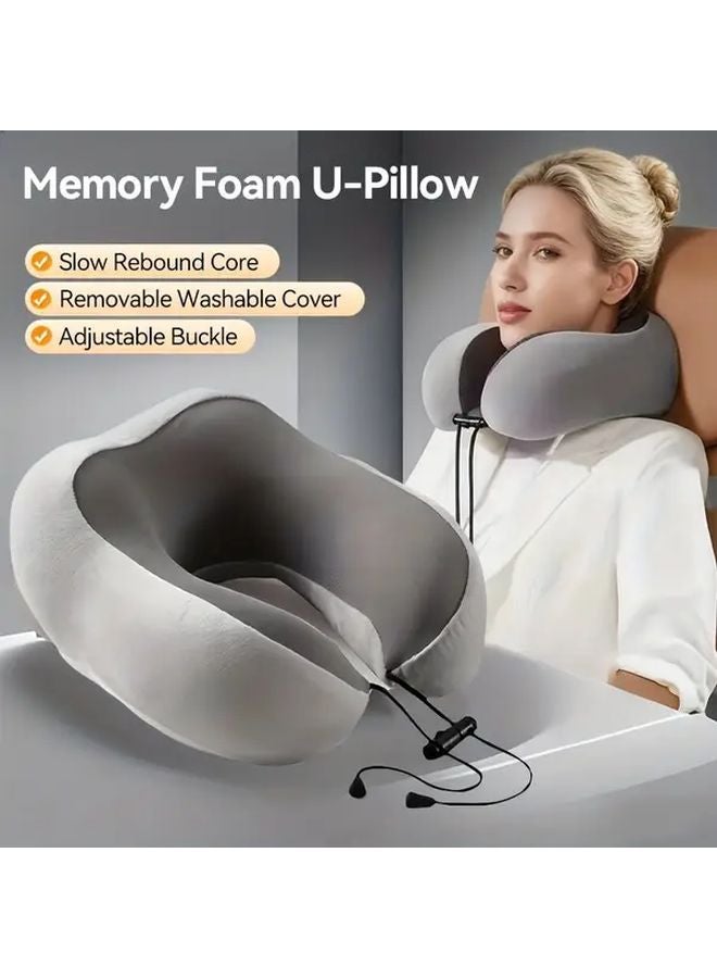 Camel Hump Travel Pillow Pink Slow Rebound Neck Support For Airplane Office Nap - Image 1